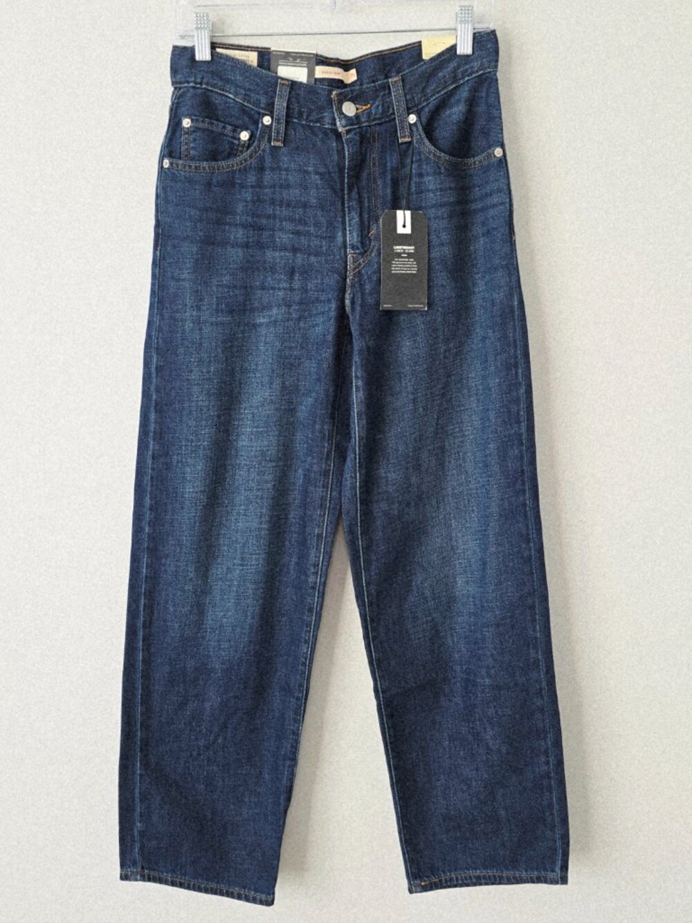 Levi's Premium Baggy Dad Straight Jeans 25 Dark Wash Lightweight NWT